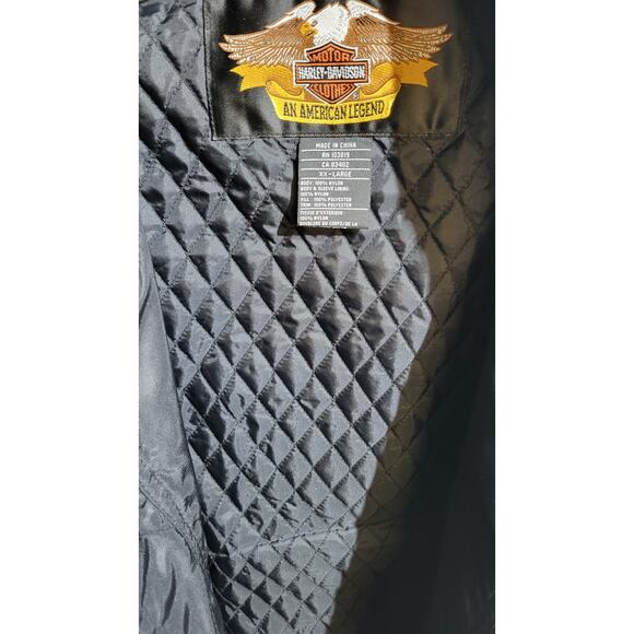 Vintage Harley Davidson Motorcycle Jacket Mens 2XL Knucklehead Engine Nylon - Picture 3 of 3